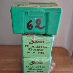 Sierra hpbt matchking 52 gr ref 1410