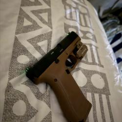 Glock T4E .43avec viseur Tritium acier Glock officiel OlightBaldr S Laser Vert+3 chargeur tous en9j+