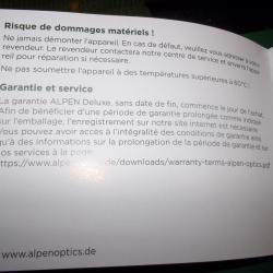 point rouge ALPEN OPTIC ARGUS 1X26X23 OPEN - GARANTIE A VIE allemand