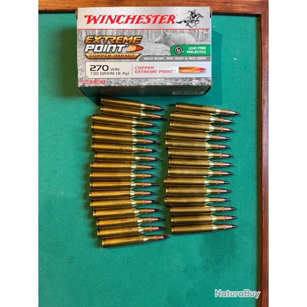 Lot 30 balles winchester Cooper impact 270win