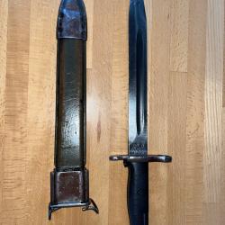 Ba&iuml;onnette Garand US - WW2 et fourreau.