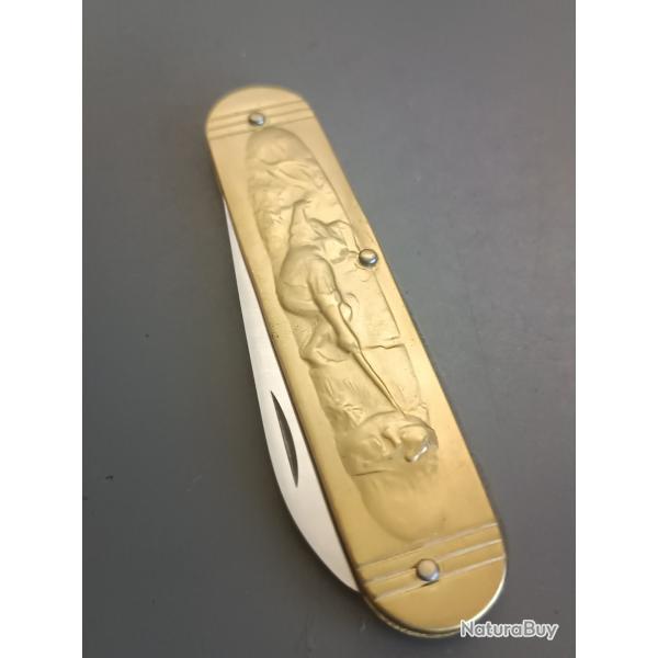 ANCIEN COUTEAU, PRADEL CCA, THIERS, XX�me, manche laiton.