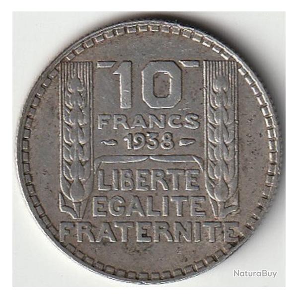 Pi�ce de Monnaie France 10 francs Turin Argent 1938