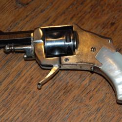 Pistolet 22 Lr short avec crosse en nacre, canon ray&eacute;, d&eacute;sign&eacute; comme un Remington