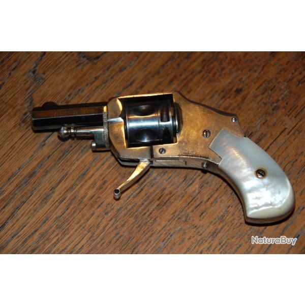 Pistolet 22 Lr short avec crosse en nacre, canon ray�, d�sign� comme un Remington
