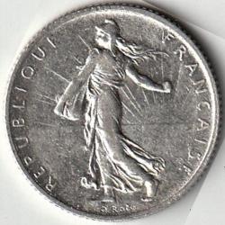 Pi&egrave;ce De Monnaie Argent France 1 franc Semeuse1913