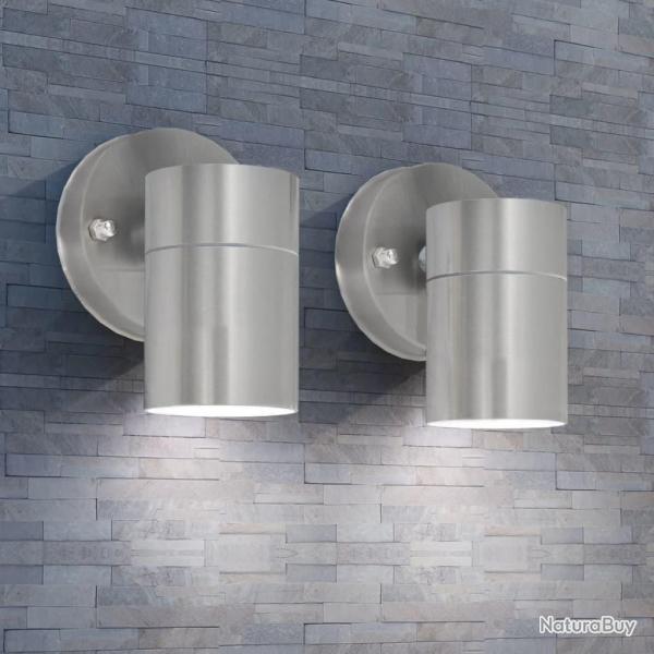Applique murale d'ext�rieur 2 pcs Acier inoxydable vers le bas