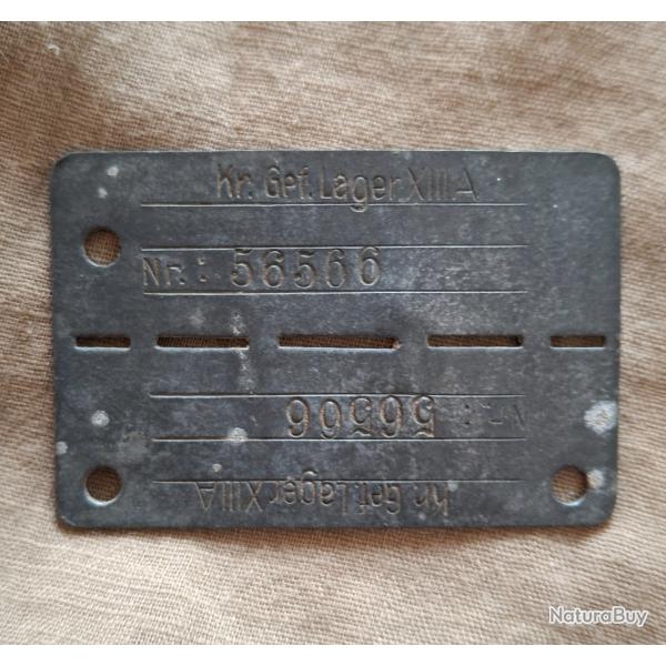 WW2 PLAQUE IDENTIFICATION PRISONNIER FRANCAIS EN ALLEMAGNE