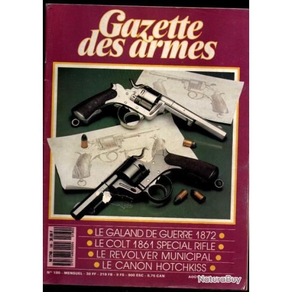 gazette des armes 180, canon hotchkiss, galand de guerre 1872, derringer � la fran�aise, municipal