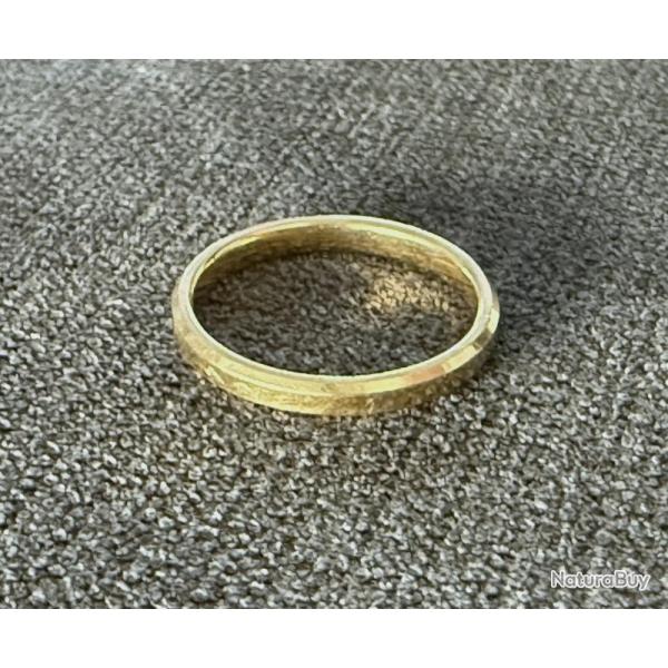 Anneau or jaune 18 carats - taille 54 - bague - alliance