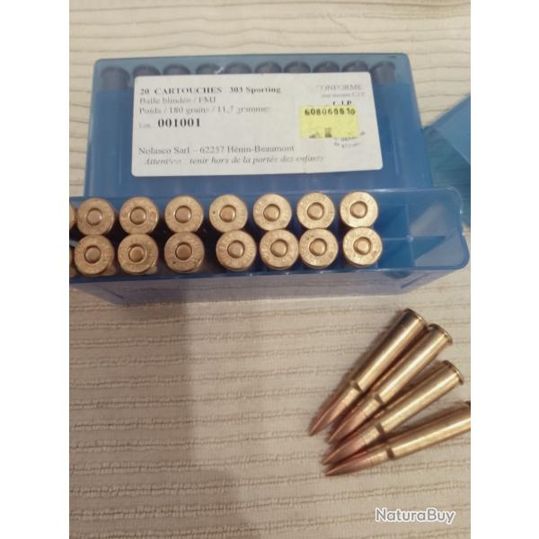 Munitions de calibre 303 SPORTING neuves