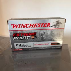 Boite de balles Winchester extrem point cal 243.