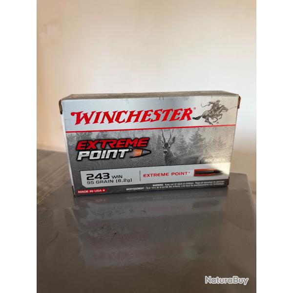 Boite de balles Winchester extrem point cal 243.