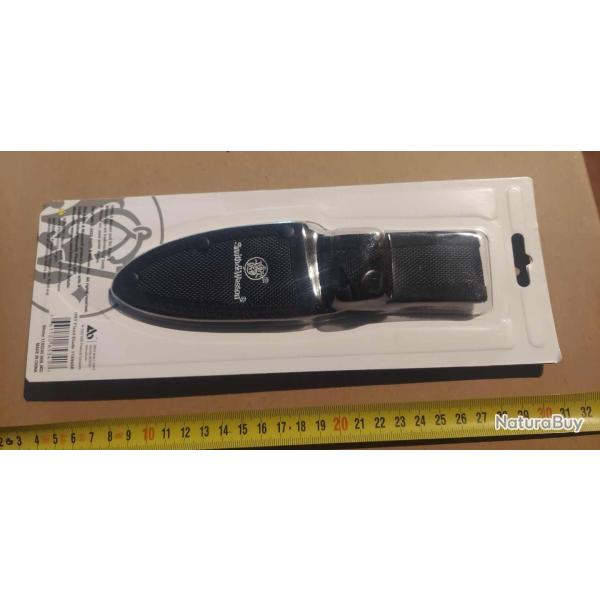 Couteau Tactical Backup SMITH&WESSON HRT OD Green Manche Abs Lame Acier Inox Etui Nylon