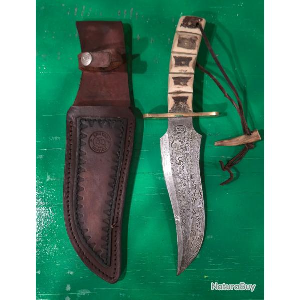 COLT Couteau Bowie - Lame Damas & Manche Os Sculpt� - �dition Limit�e (USA)