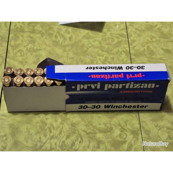 CARTOUCHES PARTIZAN CAL 30-30 WINCHESTER 150-GRS FSP BOITE DE 20 MUNITIONS