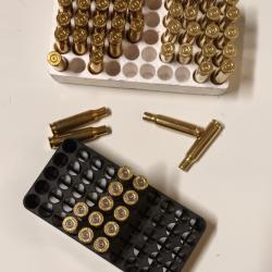 55 douilles - &eacute;tuis - 222 hornady - nettoy&eacute;es tumbler humide