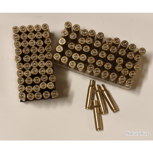 104 douilles - �tuis - 222 winchester - tir�es 1x - nettoy�es tumbler humide