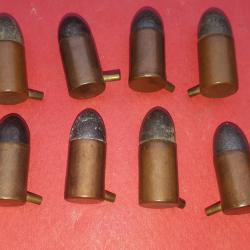 Lot de 8 Cartouches 9MM Broche &agrave; Poudre Noire