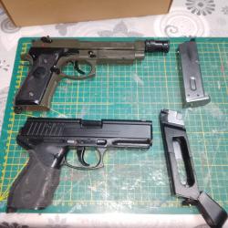 Lot de r&eacute;pliques airsoft gaz et co2