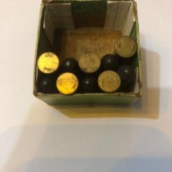 Ancienne Boite avec 10 cartouches calibre 7 mm G&eacute;velot Gaupillat