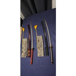 2 Katanas acier tamahana de l'armurie fran&ccedil;aise "MURASAME" (dont Florent PAGNY a &eacute;t&eacute; client)