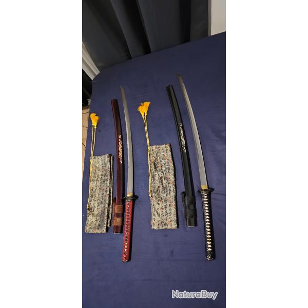 2 Katanas acier tamahana de l'armurie fran�aise "MURASAME" (dont Florent PAGNY a �t� client)