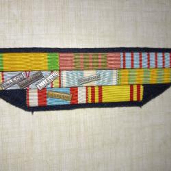 Barette de decoration ww2  tunisie  extreme orient  allemagne  france liberation