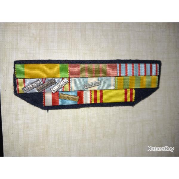 Barette de decoration ww2  tunisie  extreme orient  allemagne  france liberation