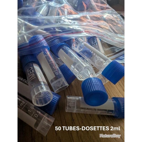 50 TUBES DOSETTES ETANCHES 2ML CHARGEMENT POUDRE NOIRE