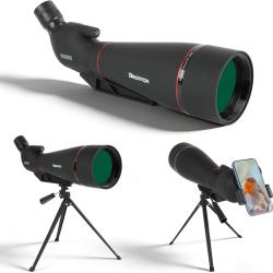 Longue Vue 25-75x100 FMC Prisme Porro Oculaire Amovible Tr&eacute;pied + Support T&eacute;l&eacute;phone Tir & Obsersvati