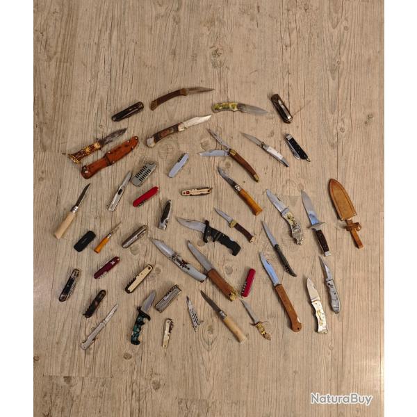 Lot de couteau divers ( lopard, suisse , Opinel , chasse )