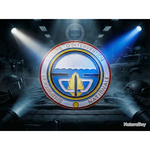pins GIGN gendarmerie nationale - email grand format 3.5cm - signe - 80's - insigne ecusson