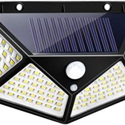 4X Lampes Applique Solaire Ext&eacute;rieure 100 LED &Eacute;tanche D&eacute;tecteur de Mouvement Jardin Terrasse