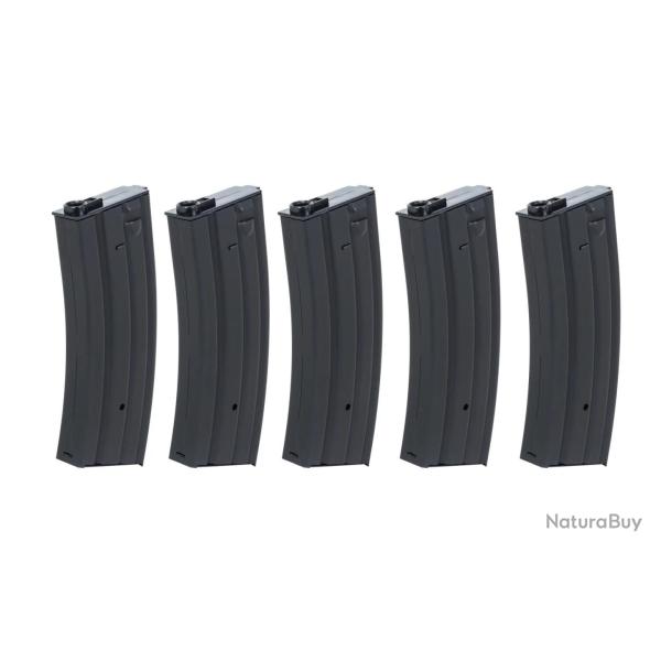 BOITE DE 5 CHARGEURS AEG 30 CPS METAL M4 NOIR