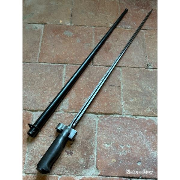 Ba�onnette fran�aise Lebel 1886 2eme type poign�e acier - WW1 (2)