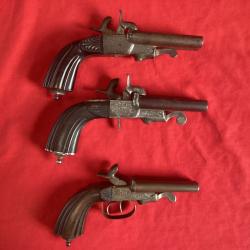 Pistolets &agrave; broche double canons