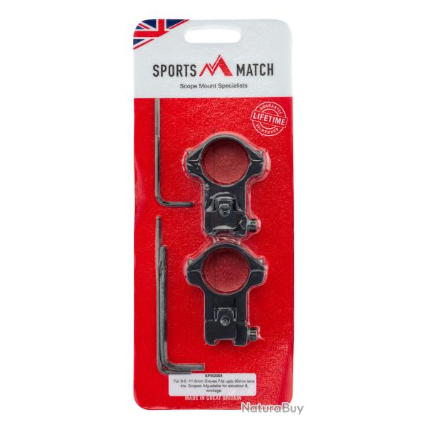 Colliers Sports Match pent�s ajustable diam. 25.4 mm - rail de 11 mm - 0 � 50 MoA- En Stock