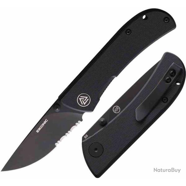 Couteau EIKONIC Fairwind Lame Acier D2 Serr Manche G10 Black Linerlock IKBS EKC220BBS
