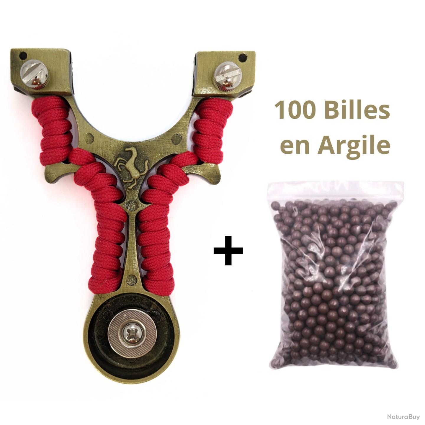 Lance-pierre Pro Cheval en Métal Haute Précision + 100 Billes Argile ...