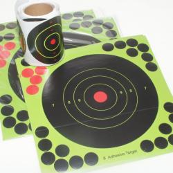 Lot de 30 cibles r&eacute;actives et 50 cibles autocollantes diam&egrave;tre 17,5 cm