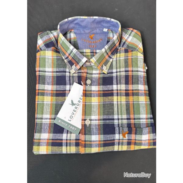 chemise LOVERGREEN a carreau t43/44 a vendre aux encheres , destockage chasse
