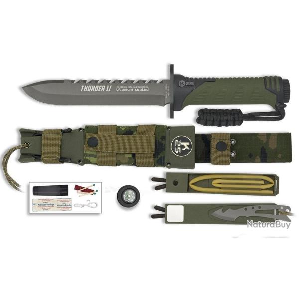 Couteau Survie K25 Thunder 2 Camo Vert