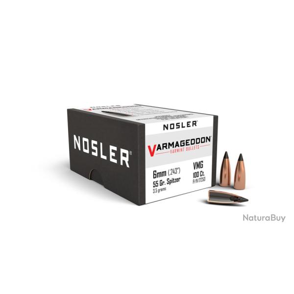 Nosler 100 Ogives 6mm 55 gr FB Tipped Varmageddon