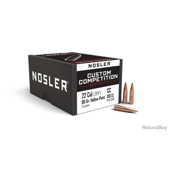 Nosler 100 Ogives 224 80 gr HPBT Custom Competition