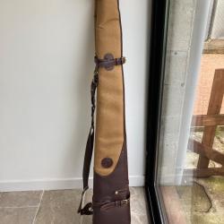 Double &eacute;tui fusils Tourbon luxe toile et cuir