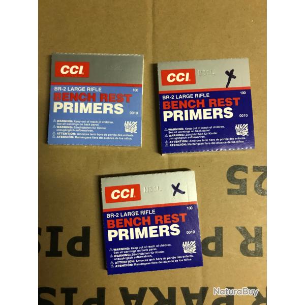 Lot 300 amorces CCI large rifle benchrest boxer BR2