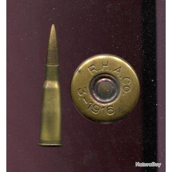 8 mm Lebel fabrication USA en 1916 par Robin Hood Ammunition & Co - marquage : R.H.A.CO.   2-1916