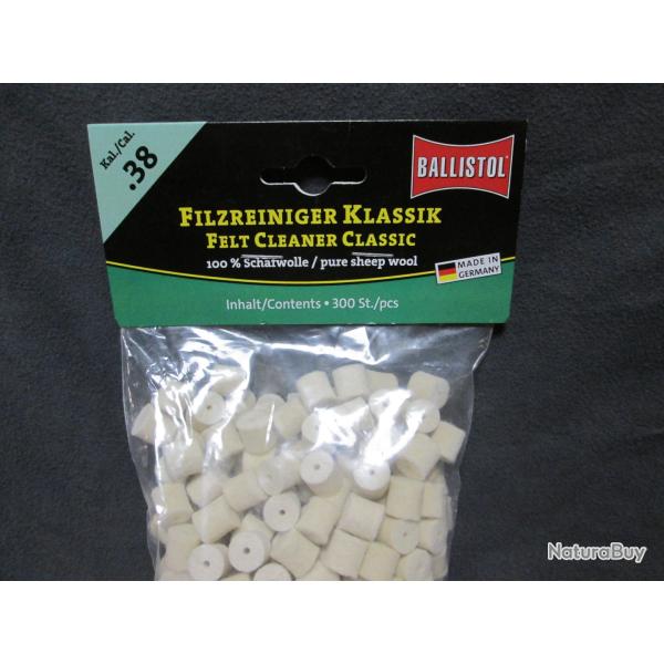 Tampon de nettoyage feutre calibre .38/9mm Ballistol