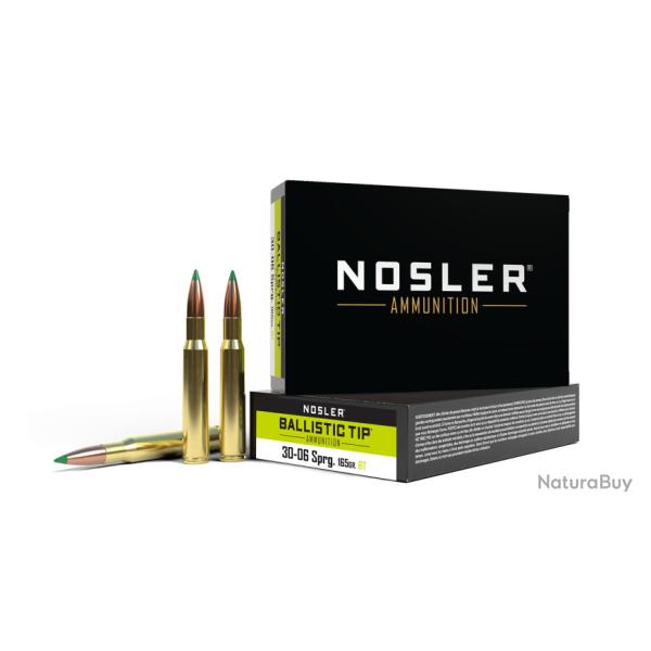 Nosler 20 cartouches BTA-30-06 Springfield 165 gr SP Ballistic Tip Chasse